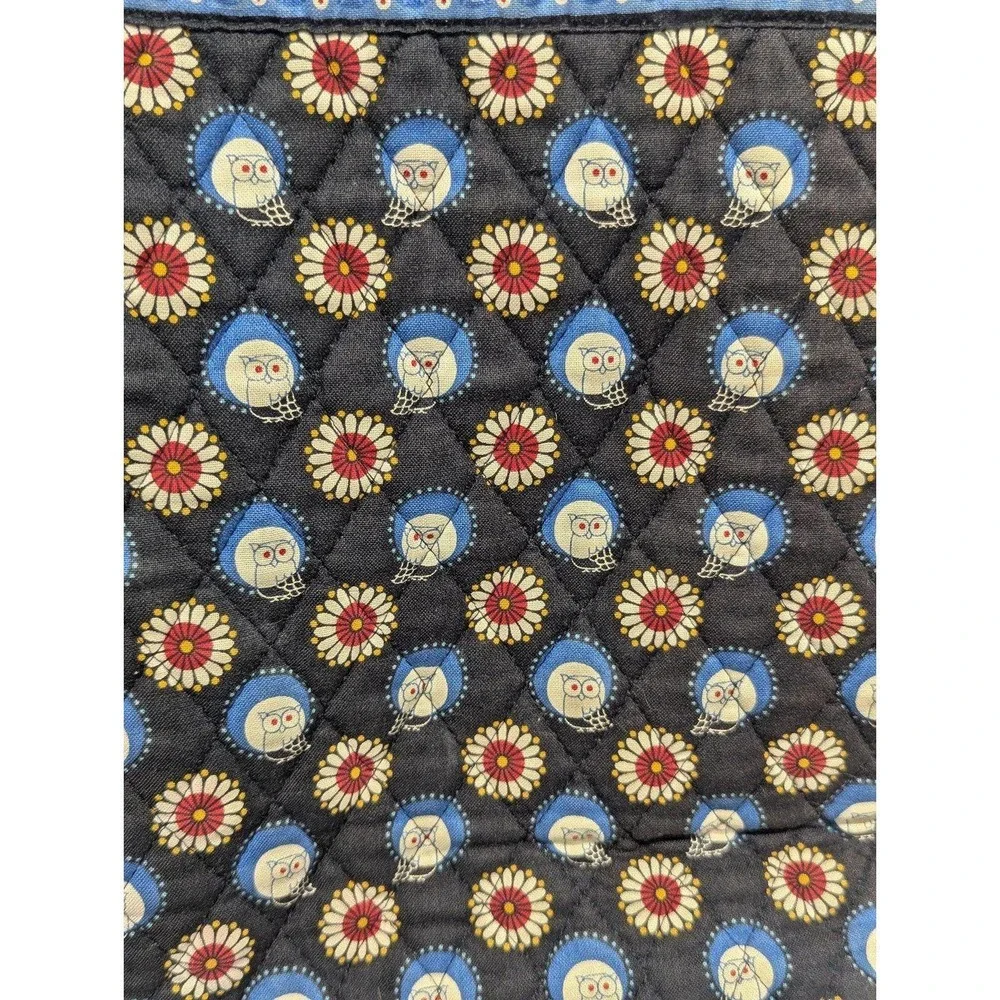 Retired‎ Boho Cottagecore Owl Vera Bradley Quilted Tote Bag Floral Blue Cotton